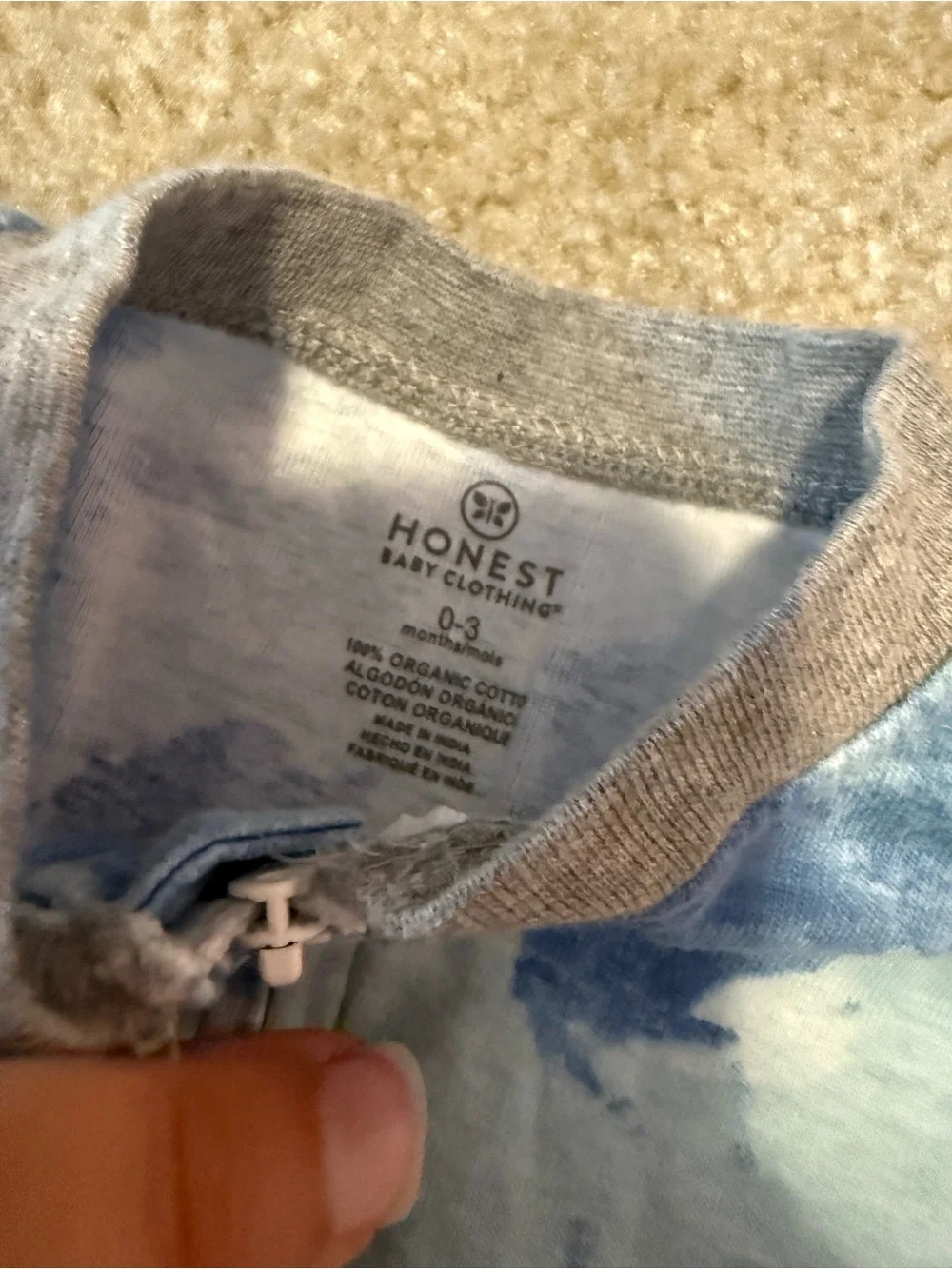 Tie-Dye Blue Footed Pajama One-Piece for Kids